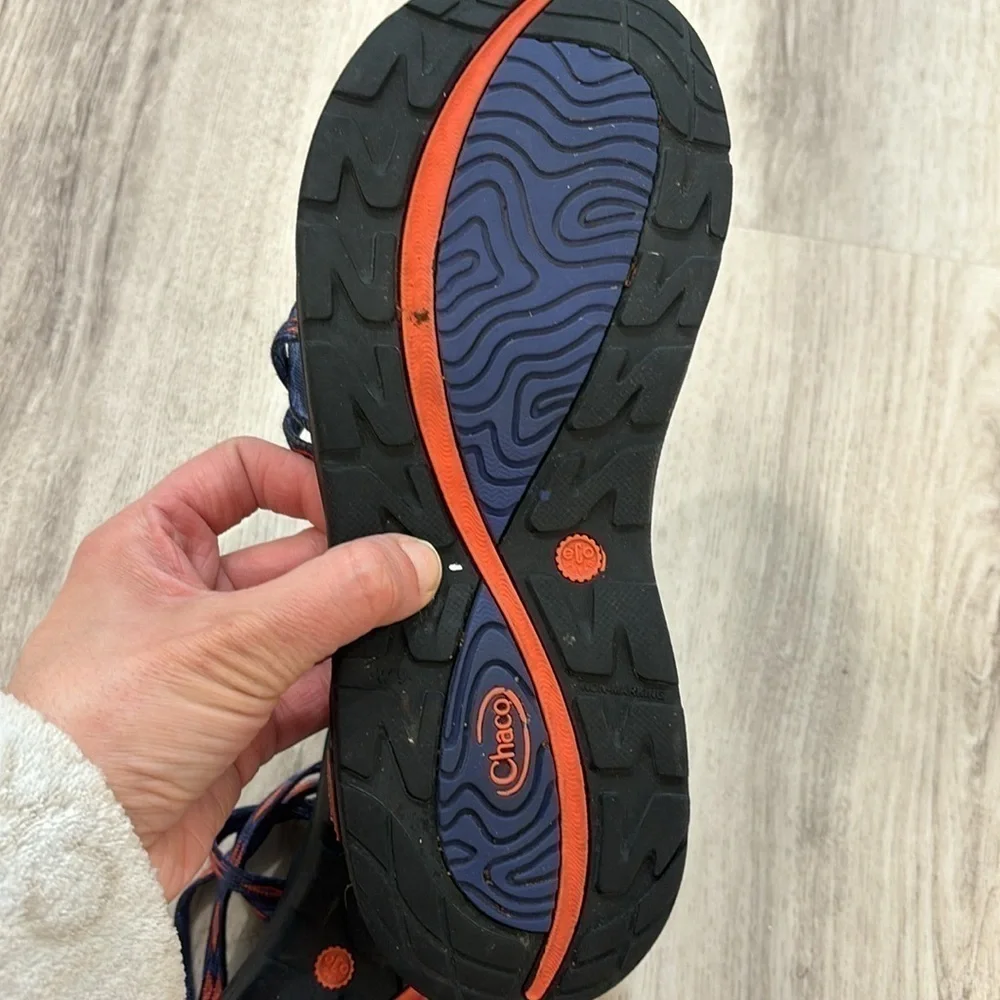 Chaco Z Volv x2  blue and orange  sandal women size 9